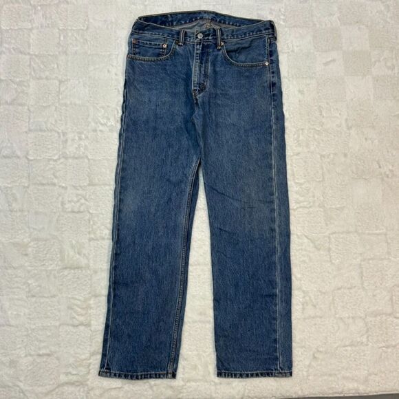 Levi's 505 Men's Blue Denim Jeans 34x30 - Picture 2 of 3